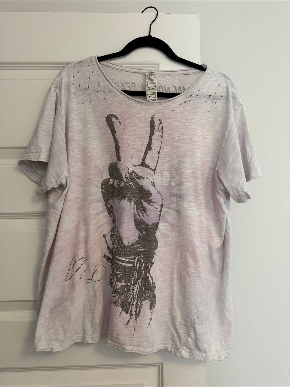 Magnolia Pearl Pale Pink and Heather Gray Graphic Tee